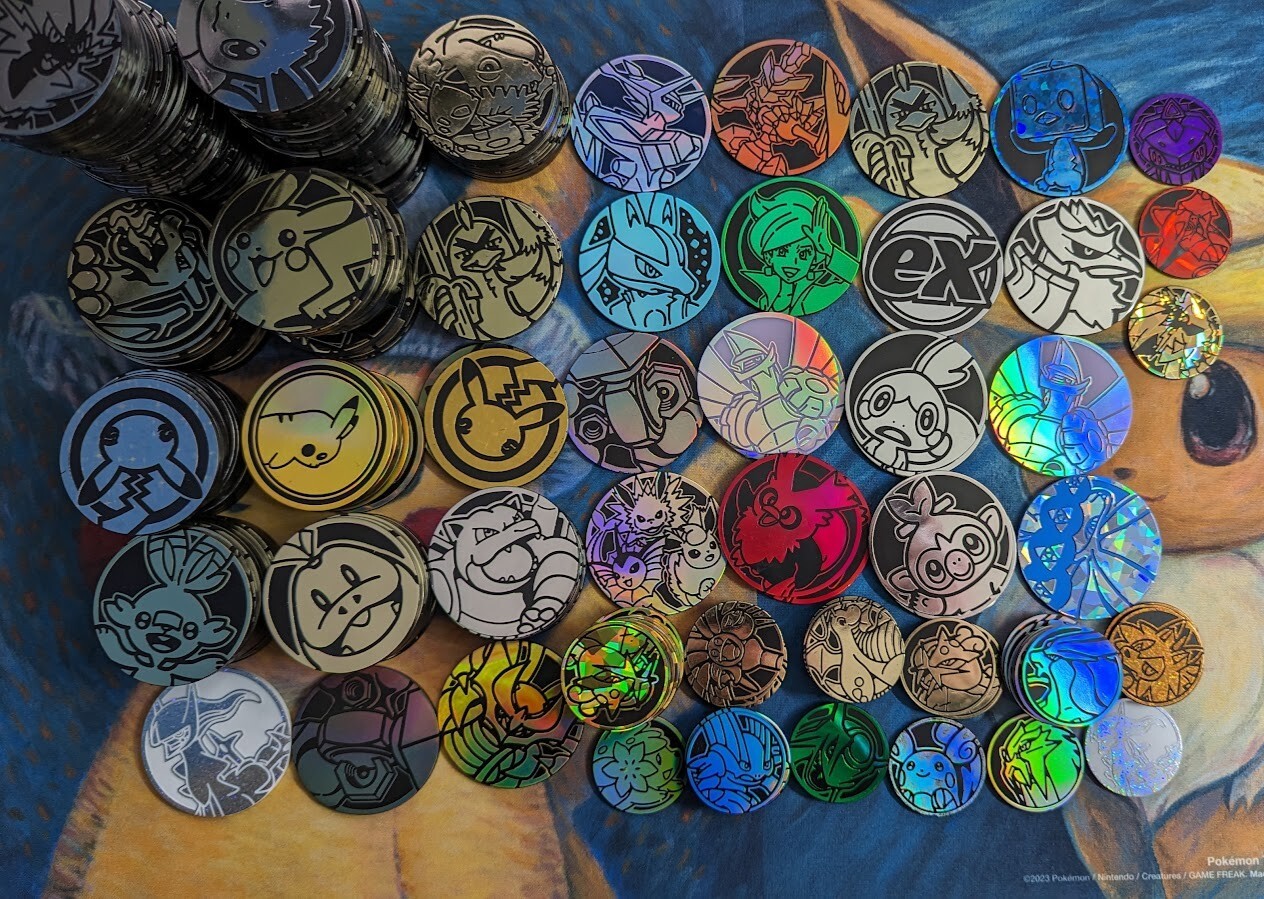 Lot of 10x Official Pokemon TCG Coins (No Duplicates)
