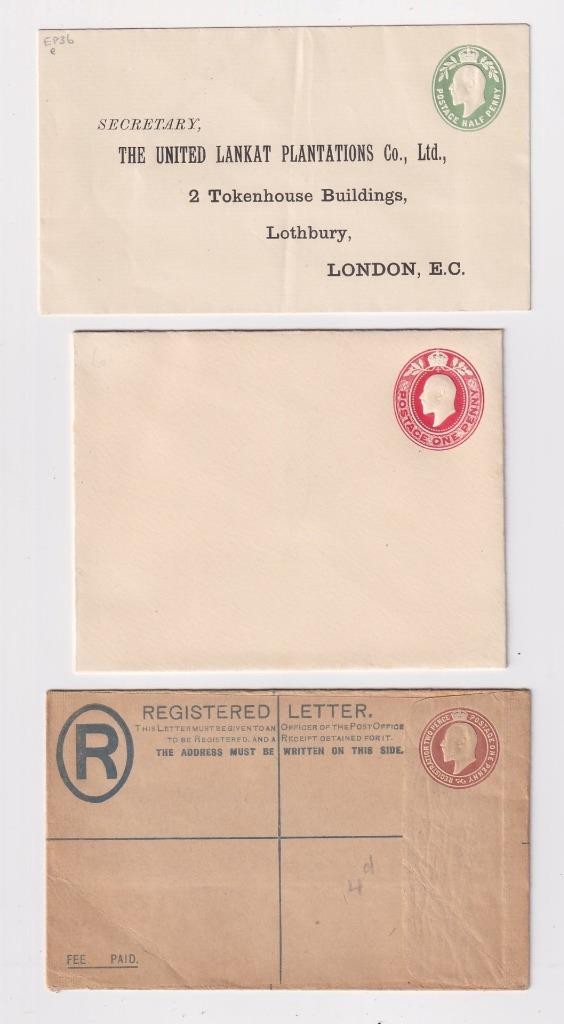 GB QV, EDVII, GV, GVI, QEII x 145 Stationery Registered, Envelopes, Lettercards.