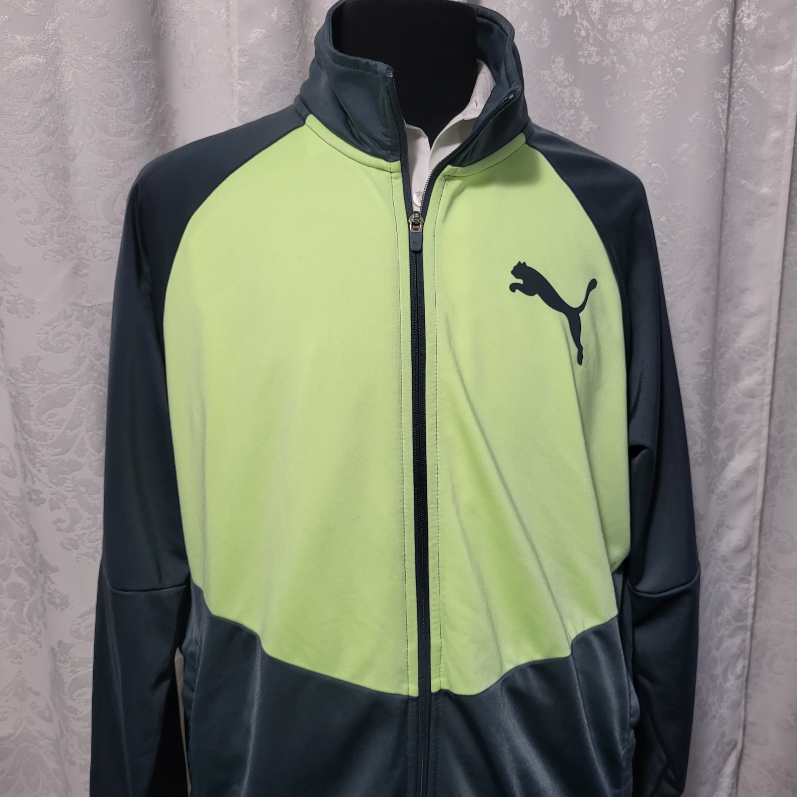 PUMA Colorblock Track Jacket Sweater Sport Retro Men's Full Zip Sz XXL