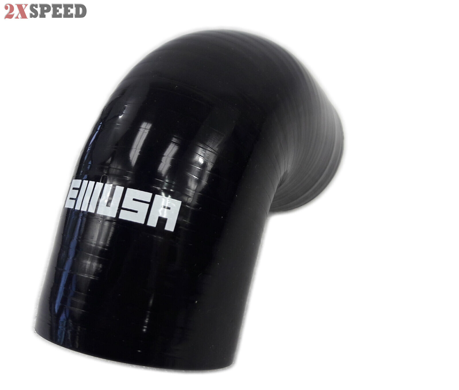 EMUSA 2.25" Black 90 Degree Silicone hose Coupler 4 layer polyester high