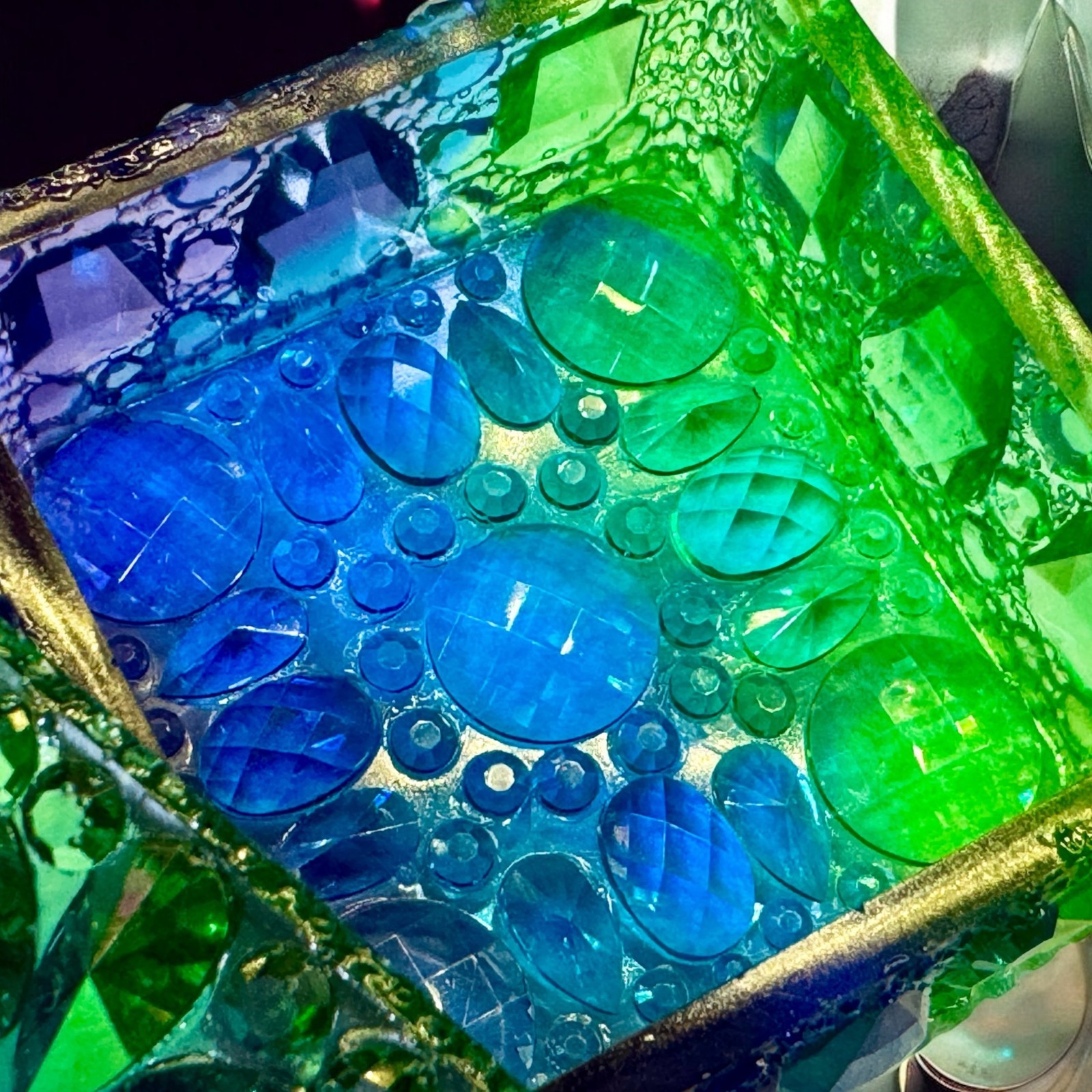 Diamond Facet Trinket Box Silicone Mold For Resin