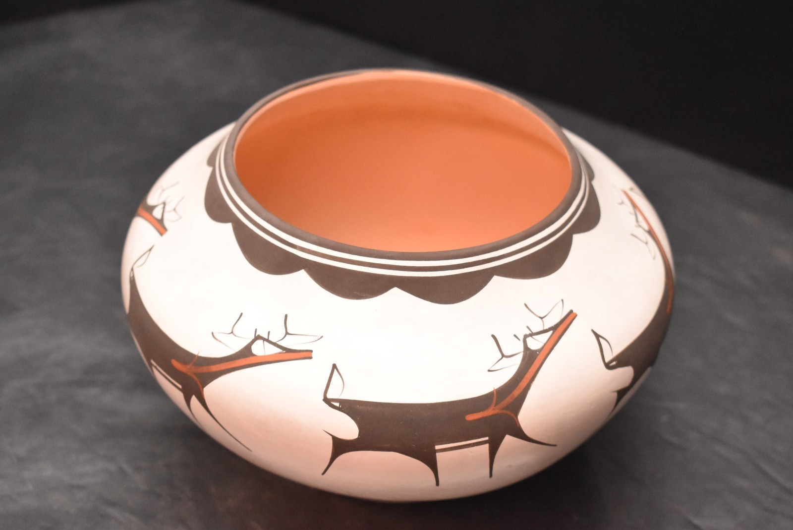 Zuni Pottery Anderson Peynetsa Heartline Deer 7.5" Jar Native American Figural