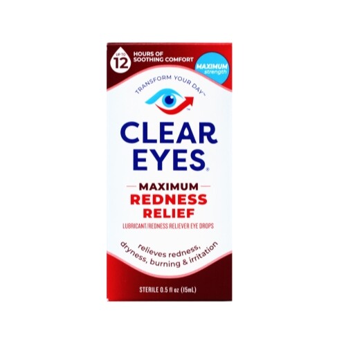 3 Pack Clear Eyes Maximum Strength Redness Relief Eye Drops 0.5Oz Each