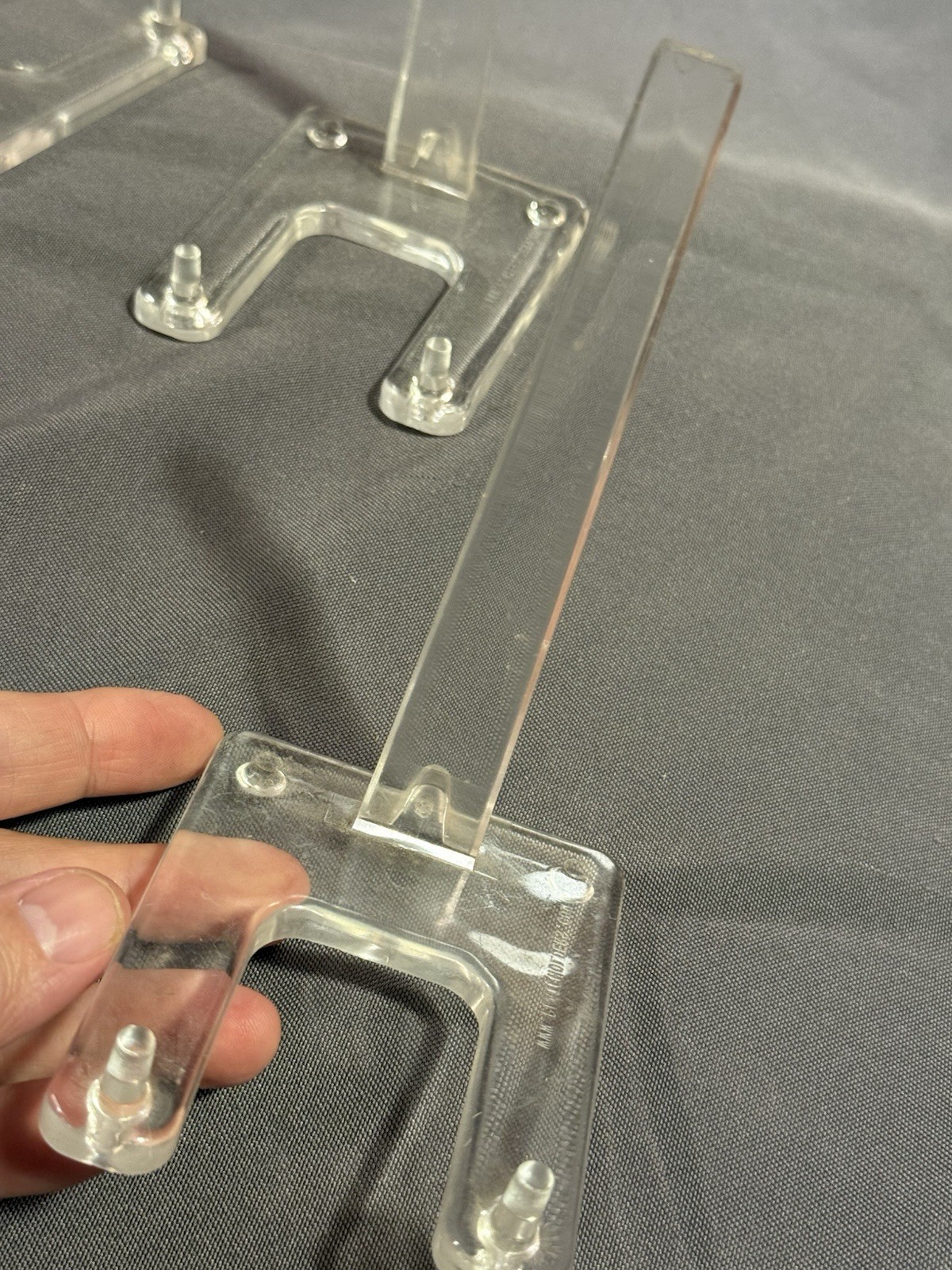 Lot of 5 Clear Acrylic Lucite Easel Plate Platter and Painting Display Stand