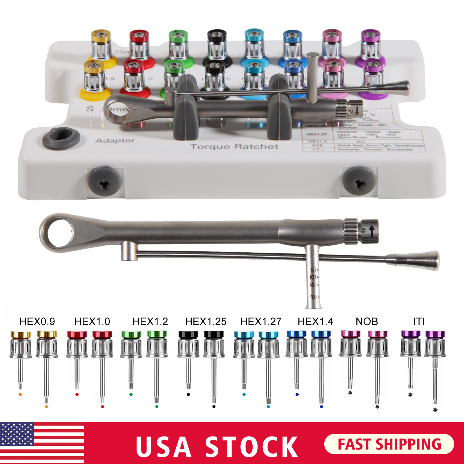 Dental Universal Implant Prosthetic Kit Torque Wrench Screw Drivers Remover st