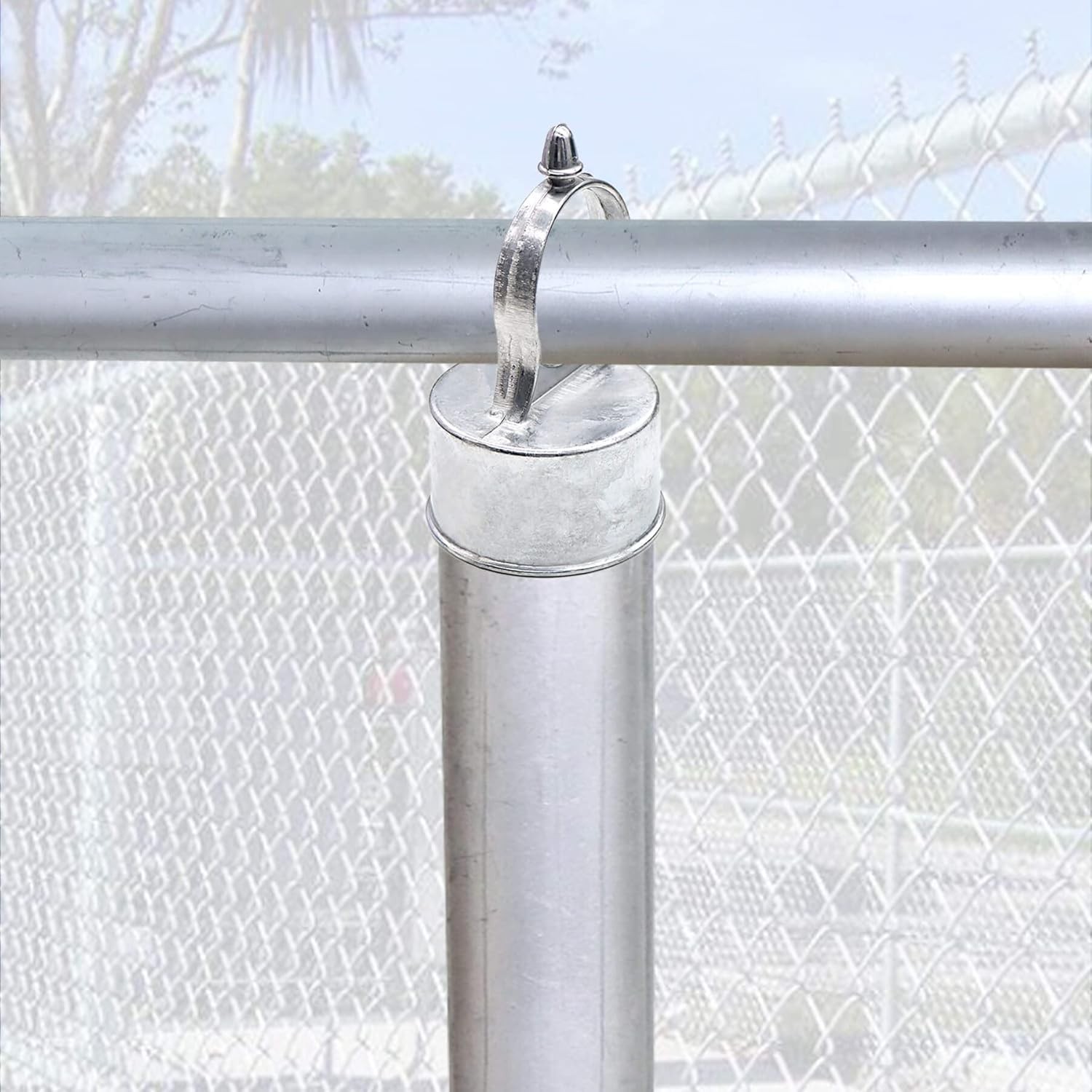 2PCS Chain Link Fence Loop Cap, Chain Link Fence Parts for 2-3/8" Outside Diamet