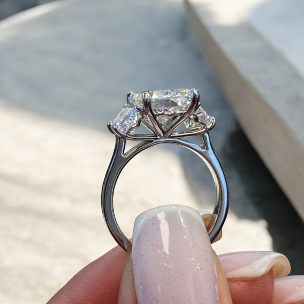 Wedding 14k White Gold Ring Radiant Cut 4.16 Ct Lab Grown IGI Diamond