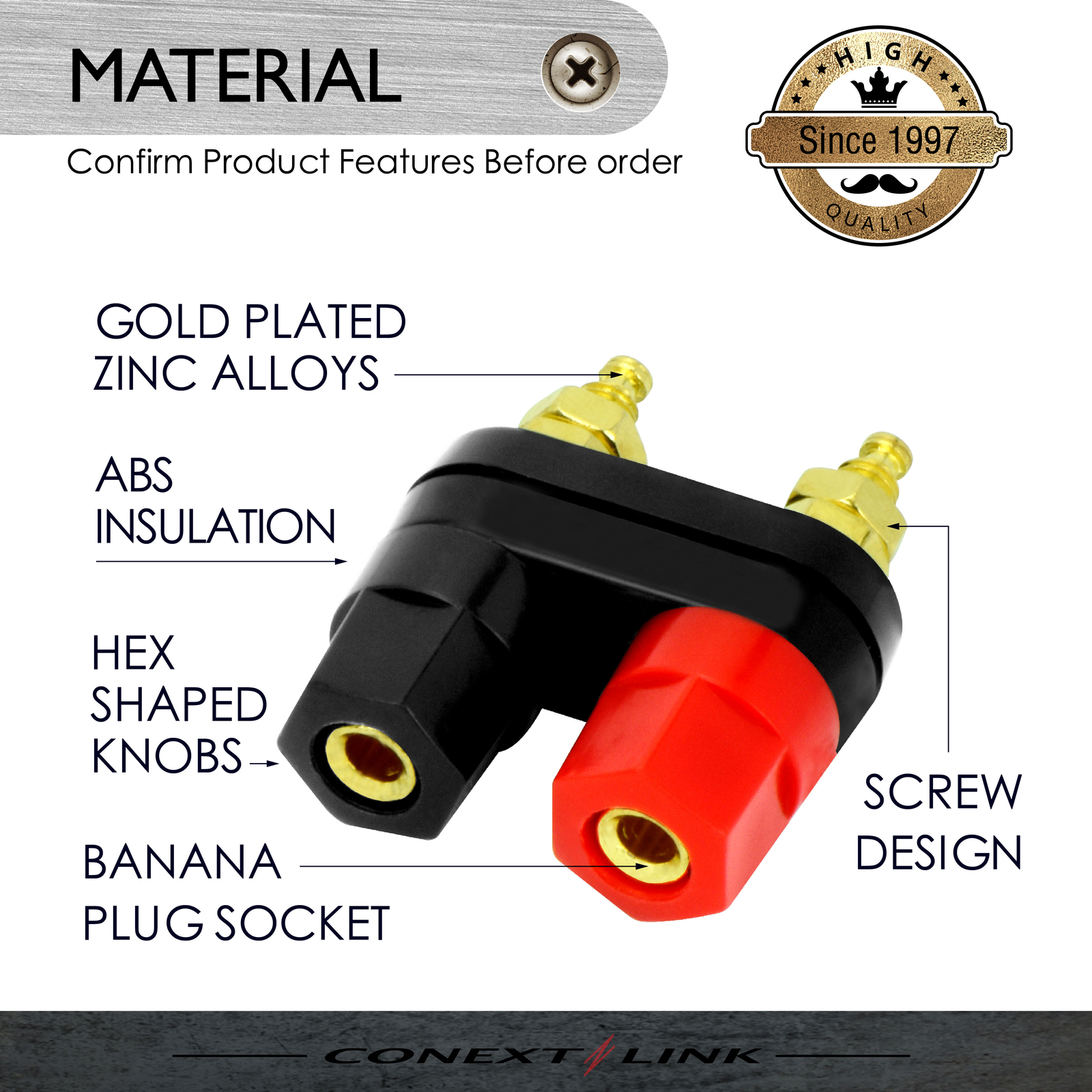 2X Speaker Amplifier Terminal Binding Post Dual 2 way Banana Plug Jack Connector