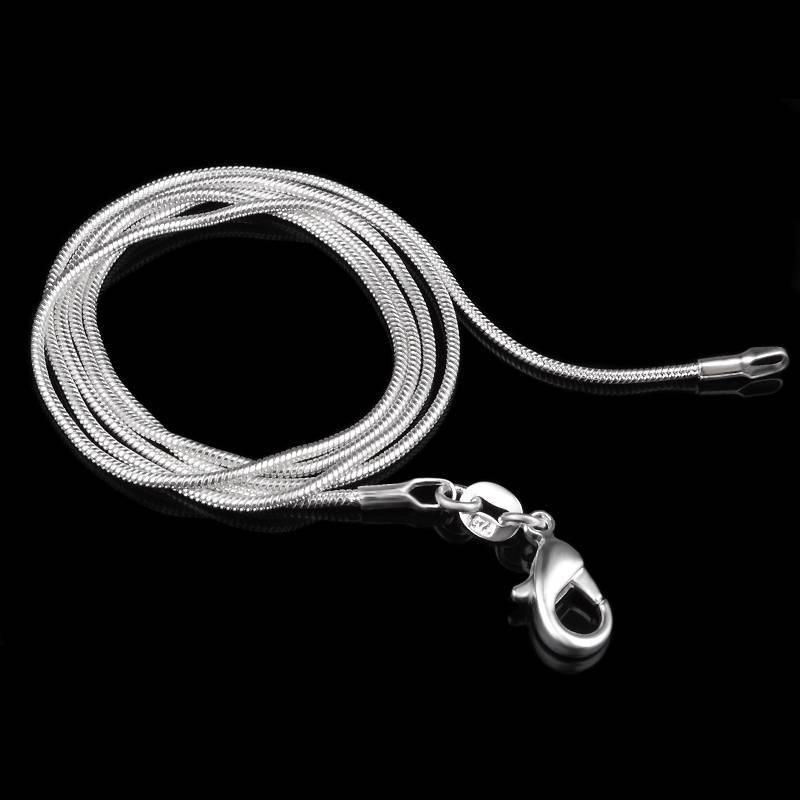 Wholesale 10pcs 925 Sterling Solid Silver Plt 1mm Snake Chain Necklace 16-30inch