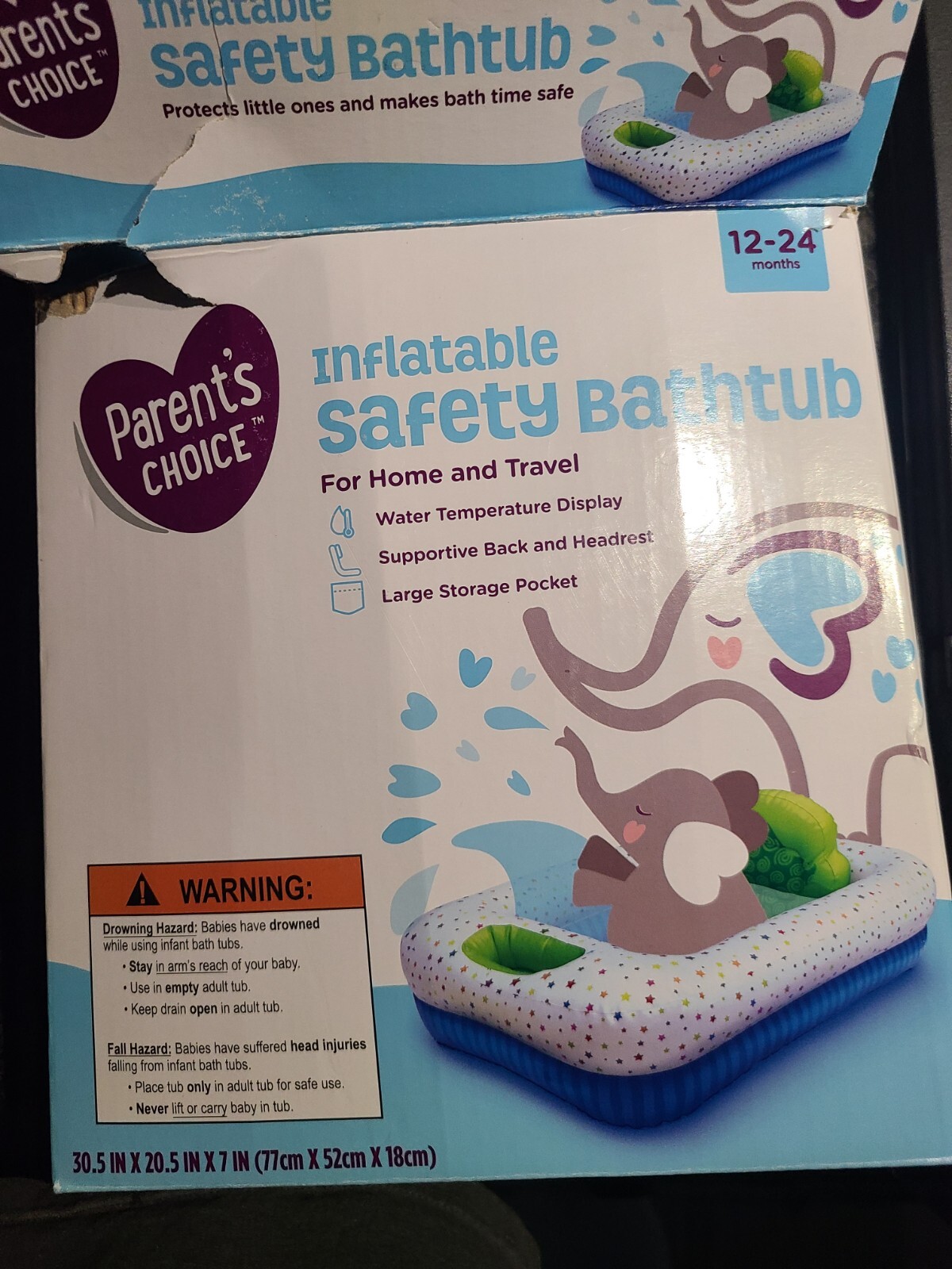 Child's Parents Choice Inflatable Baby Safety Bathtub for Home & Travel