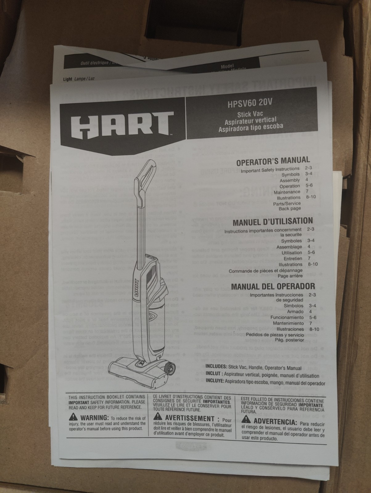 HART HPSV60 20Volt High Capacity Cordless Stick Vacuum (Tool Only) New !!!