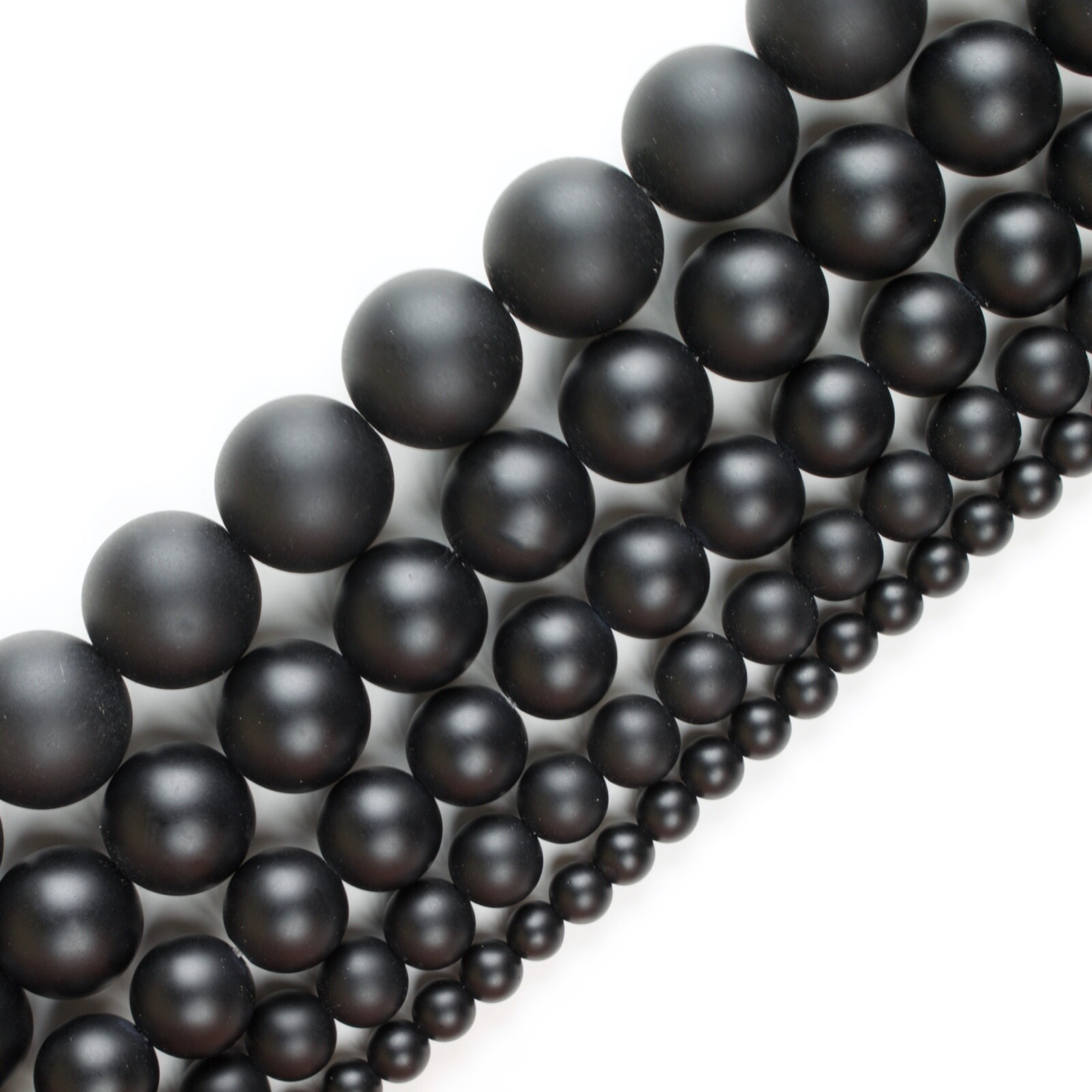 Natural Matte Black Onyx Beads Genuine Smooth 15”Strand 4mm 6mm 8mm 10mm 12mm