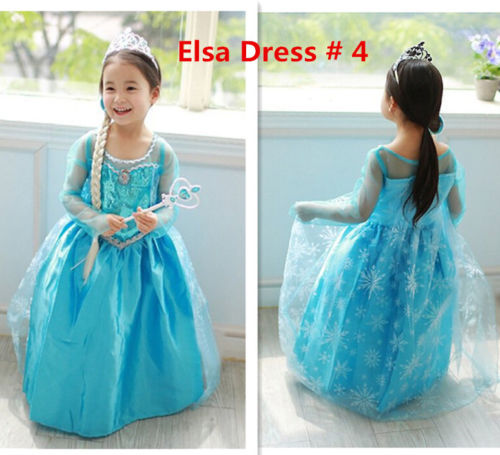 Gorgeous Queen Elsa & Princess Anna Costume Cosplay Party Dress Up