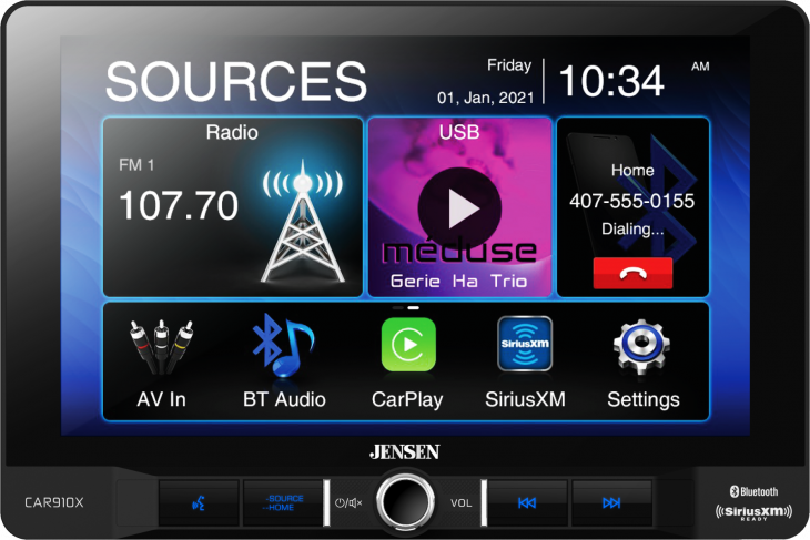 Jensen CAR910X Multimedia Receiver w/ Apple Carplay & SiriusXM-Ready
