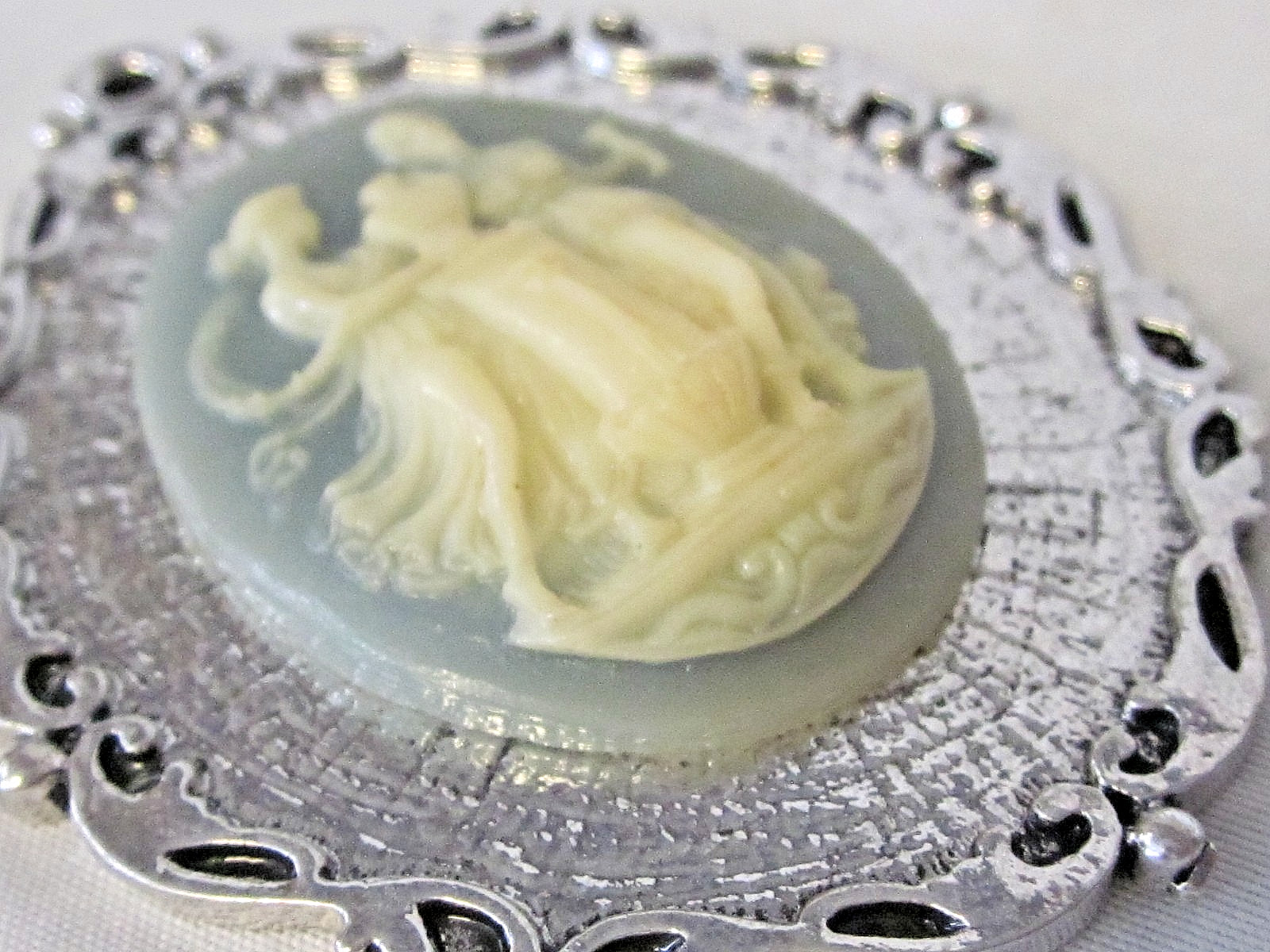 4pc Will Hold 40x30 up to 53x43mm Cameo Cabochon Antique Silver Pendant Settings