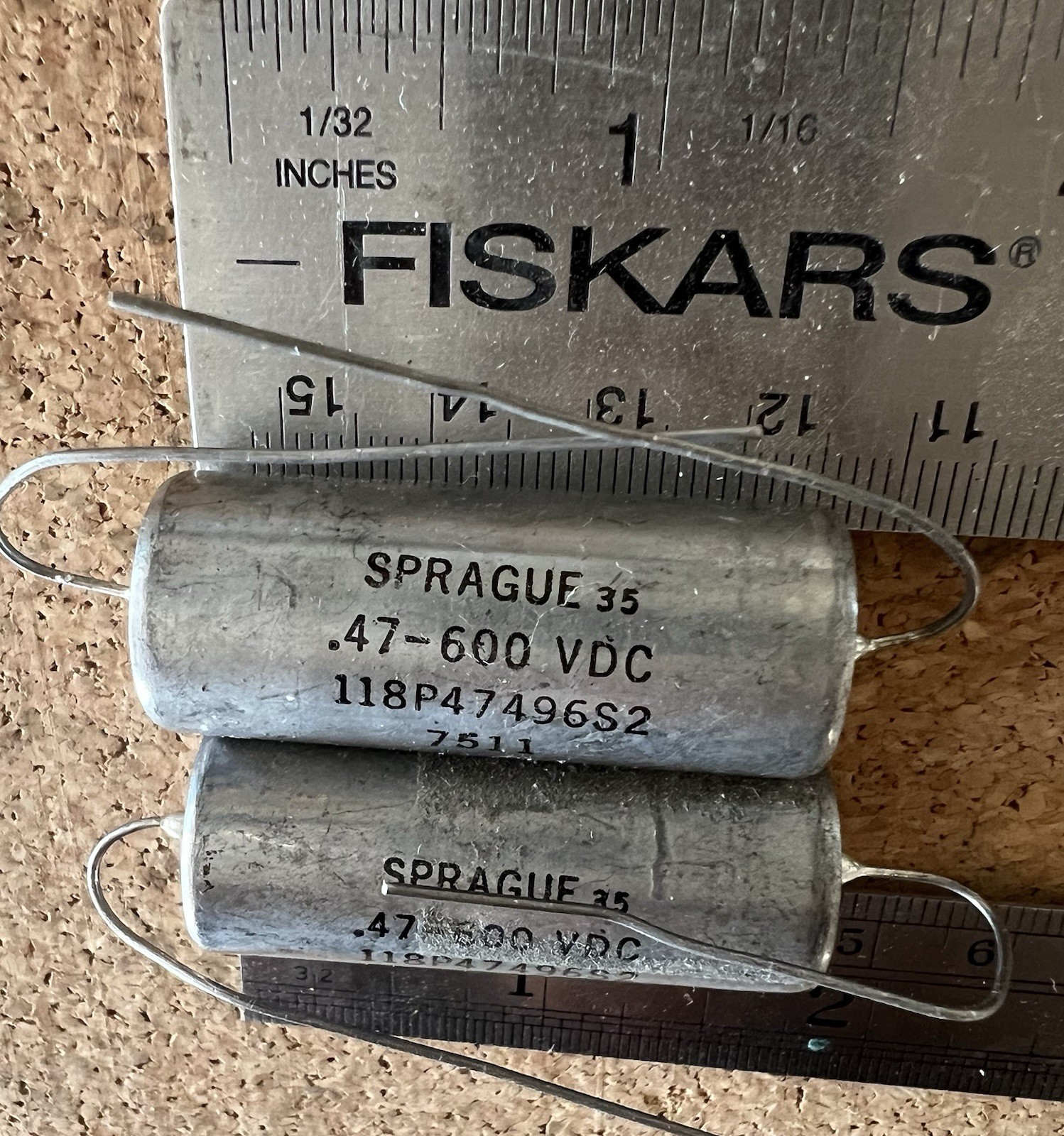 Vintage Sprague Oil Capacitors Pair - 0.47uF 600V