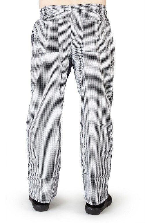 Chef Uniform Hounds-Tooth Fit Basic Baggy Chef Pants 3 Pockets Kitchen Work