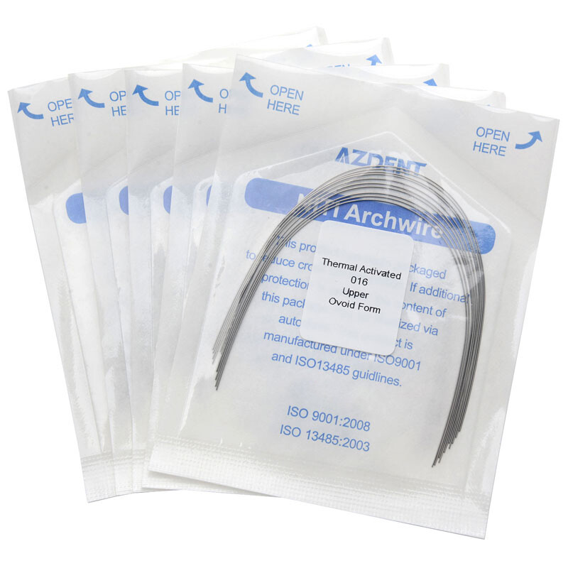AZDENT Dental Orthodontic Heat Thermal Activated NITI Arch Wires Ovoid Round