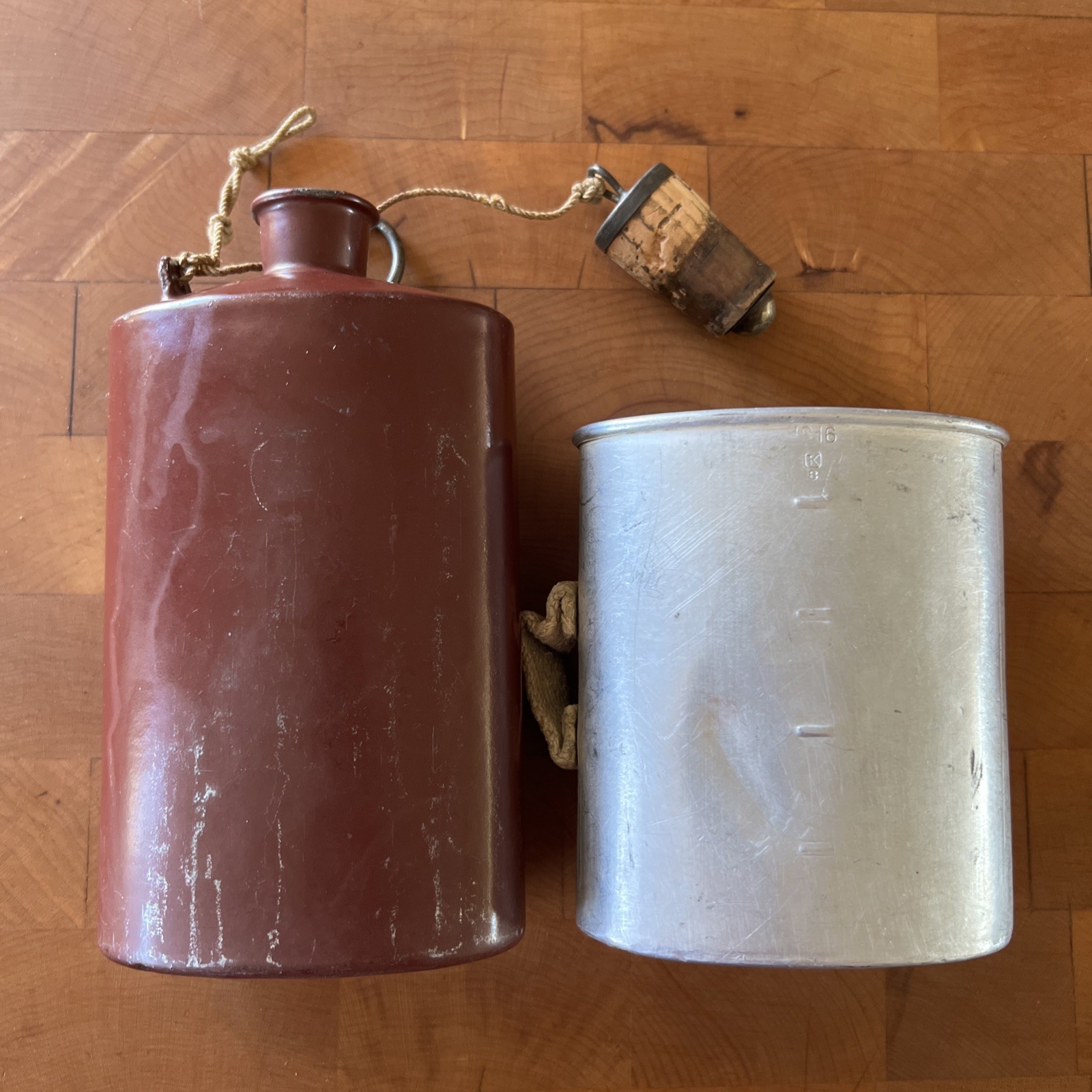 WW1 Era (1916) Enameled Swiss Army Canteen, F. Merker & Co. Baden