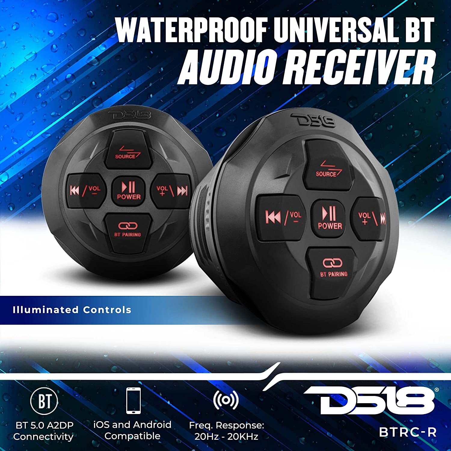 DS18 MP4TP.4A 4 HYDRO 4" Wakeboard Tower Speakers 600W With Amplifier Bluetooth