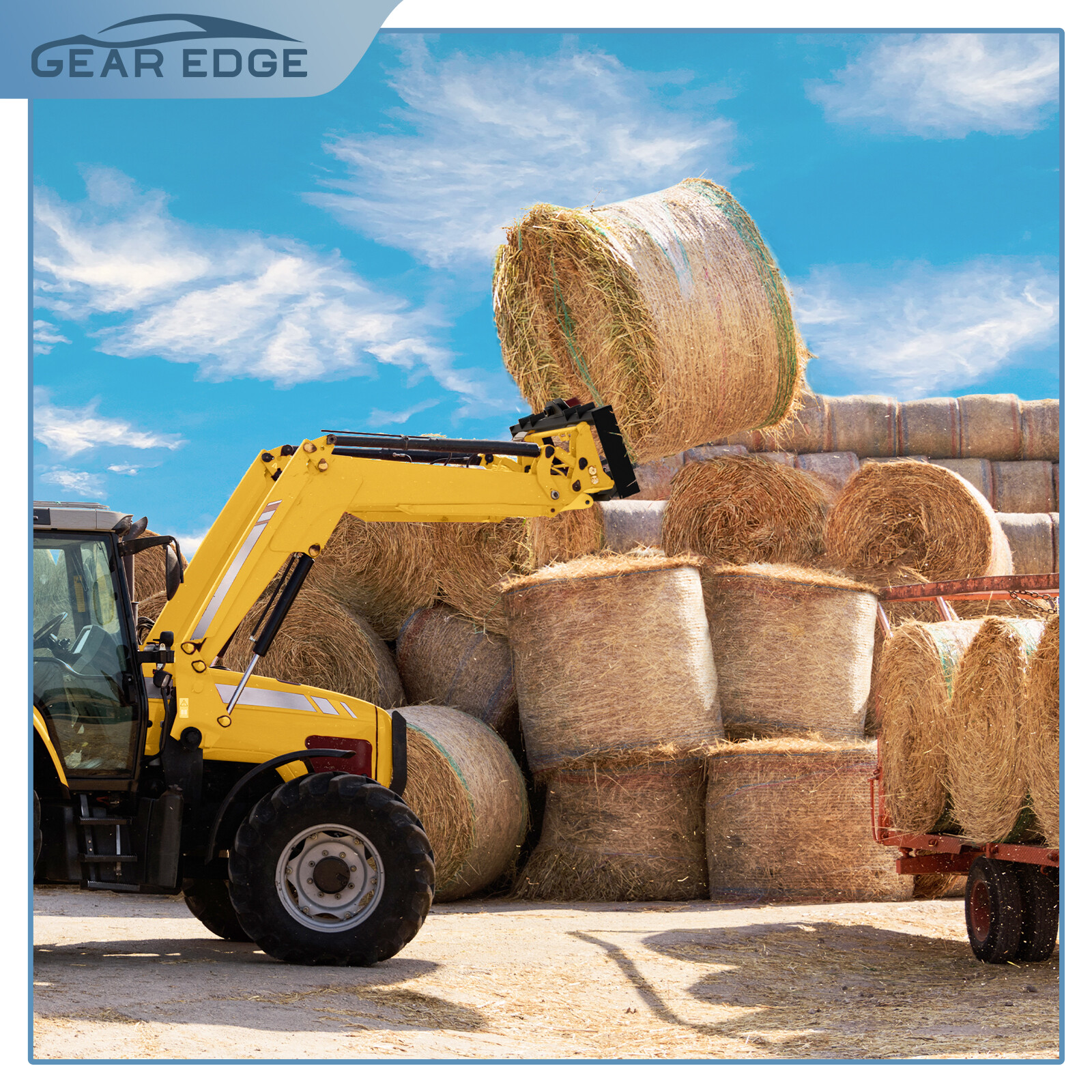 49in Quick Tach Hay Bale Spear for Skid Steer Tractor Loader