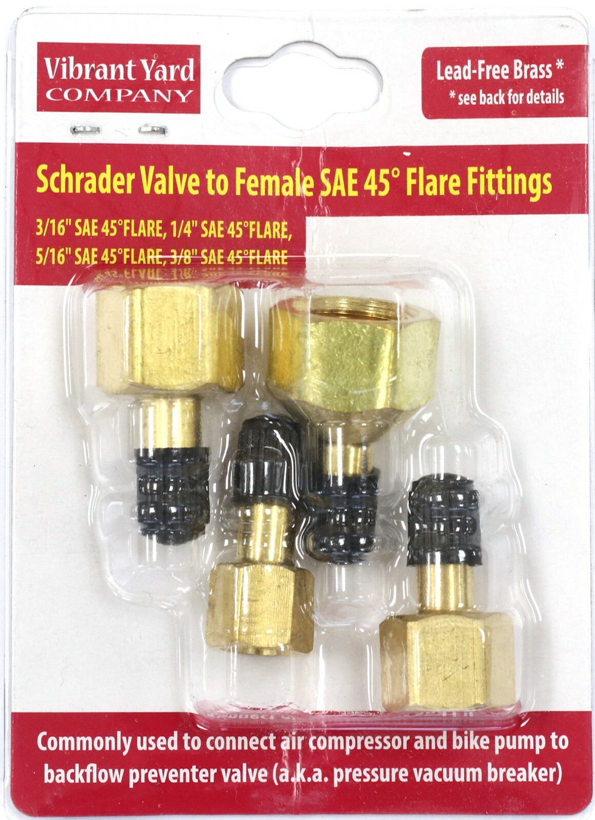 Schrader Valve to SAE 45-degree Flare | Winterize Backflow Preventer & Sprinkler
