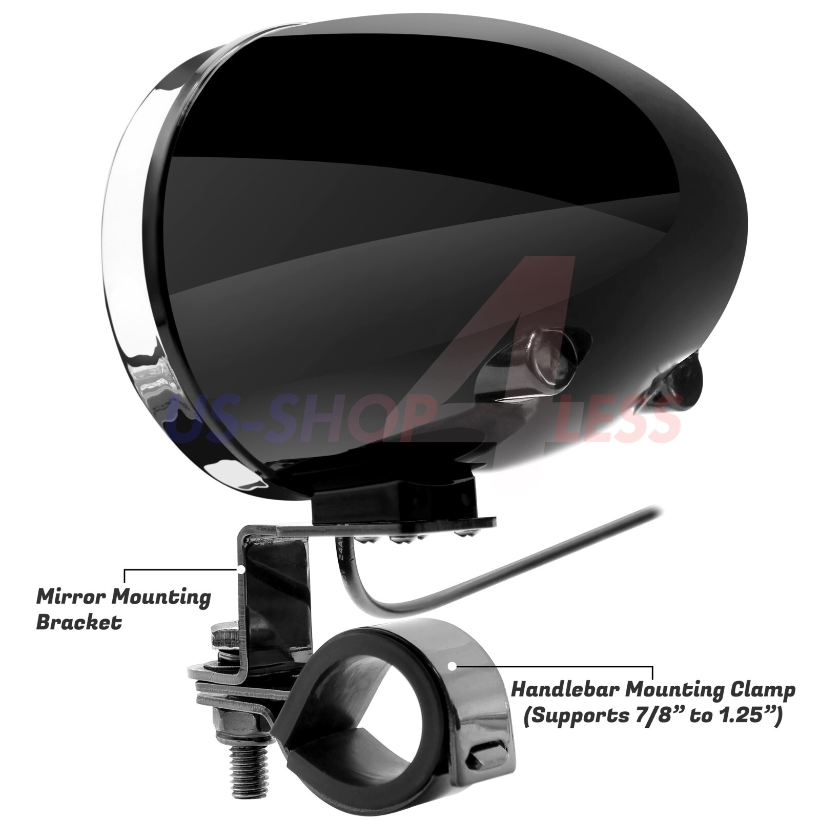 Bluetooth Motorcycle Stereo Chrome Speakers Audio Music System Scooter USB Radio