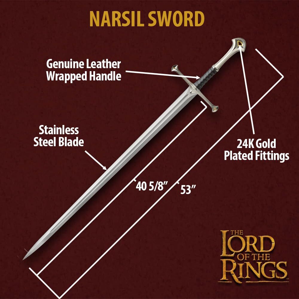United Cutlery King Elendil Narsil Sword LOTR Replica New
