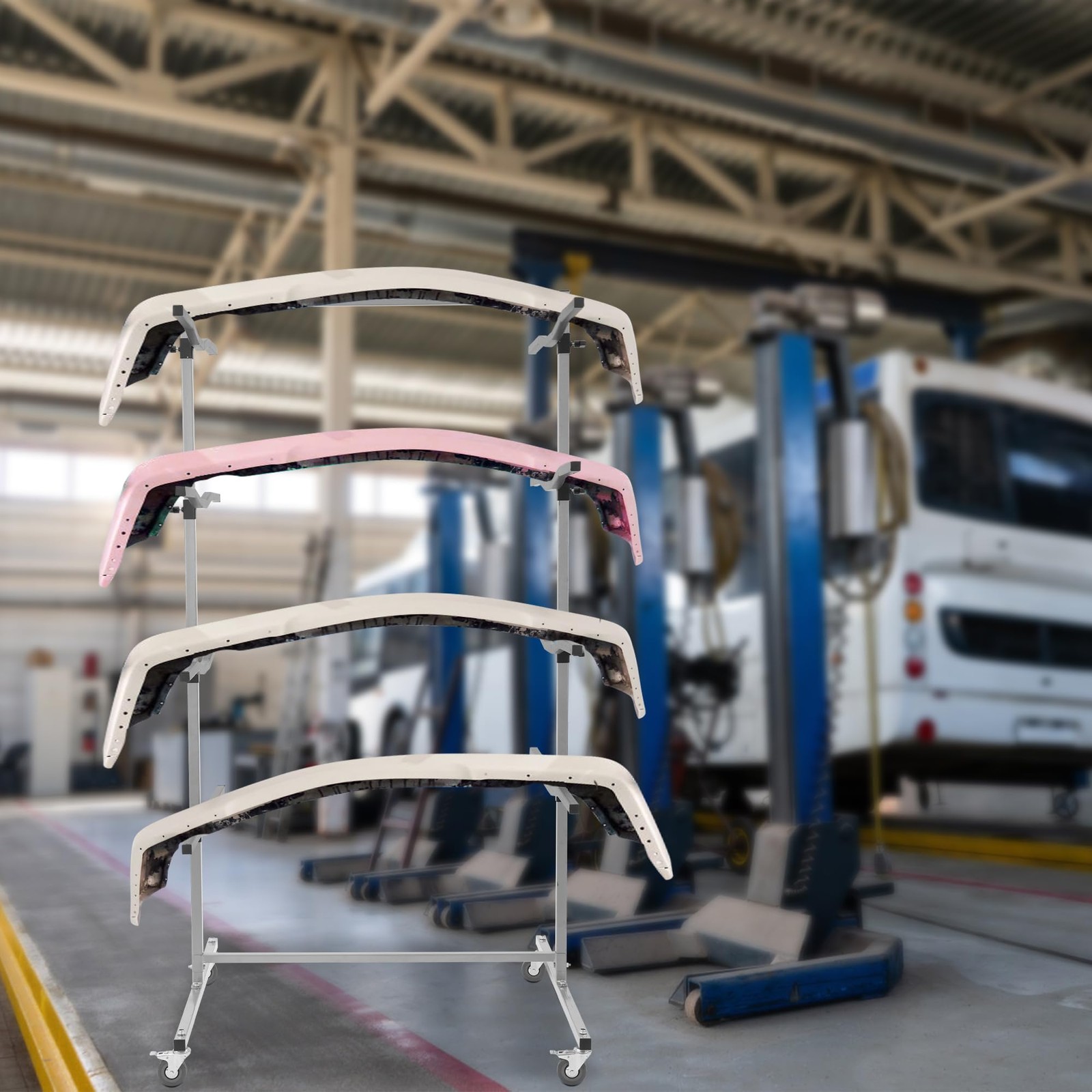 Floor Mobile Bumper Storage Rack,Heavy Duty Double Sided Bumper Storage Rack