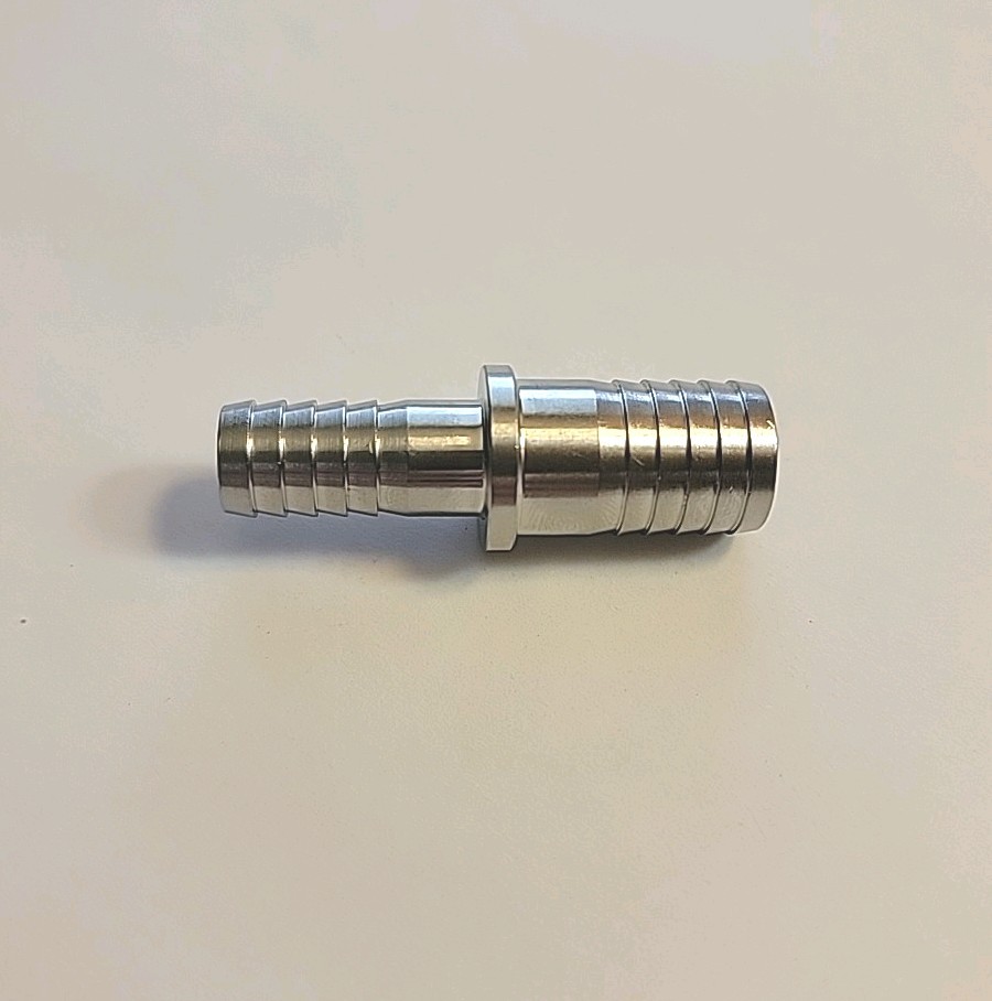 3/8 X 1/2 Stainless Steel Reducing Barb Splicer Fitting