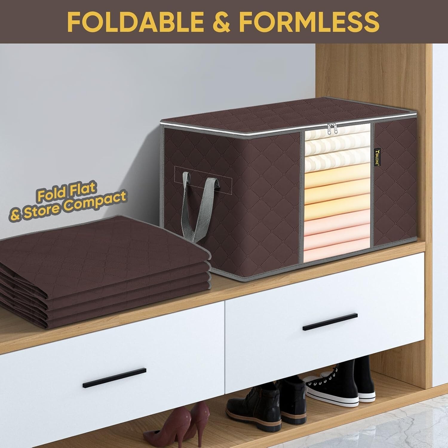 6 Pack Clothes Storage Bags, 24 Gallon Storage Containers with Reinforced Handle