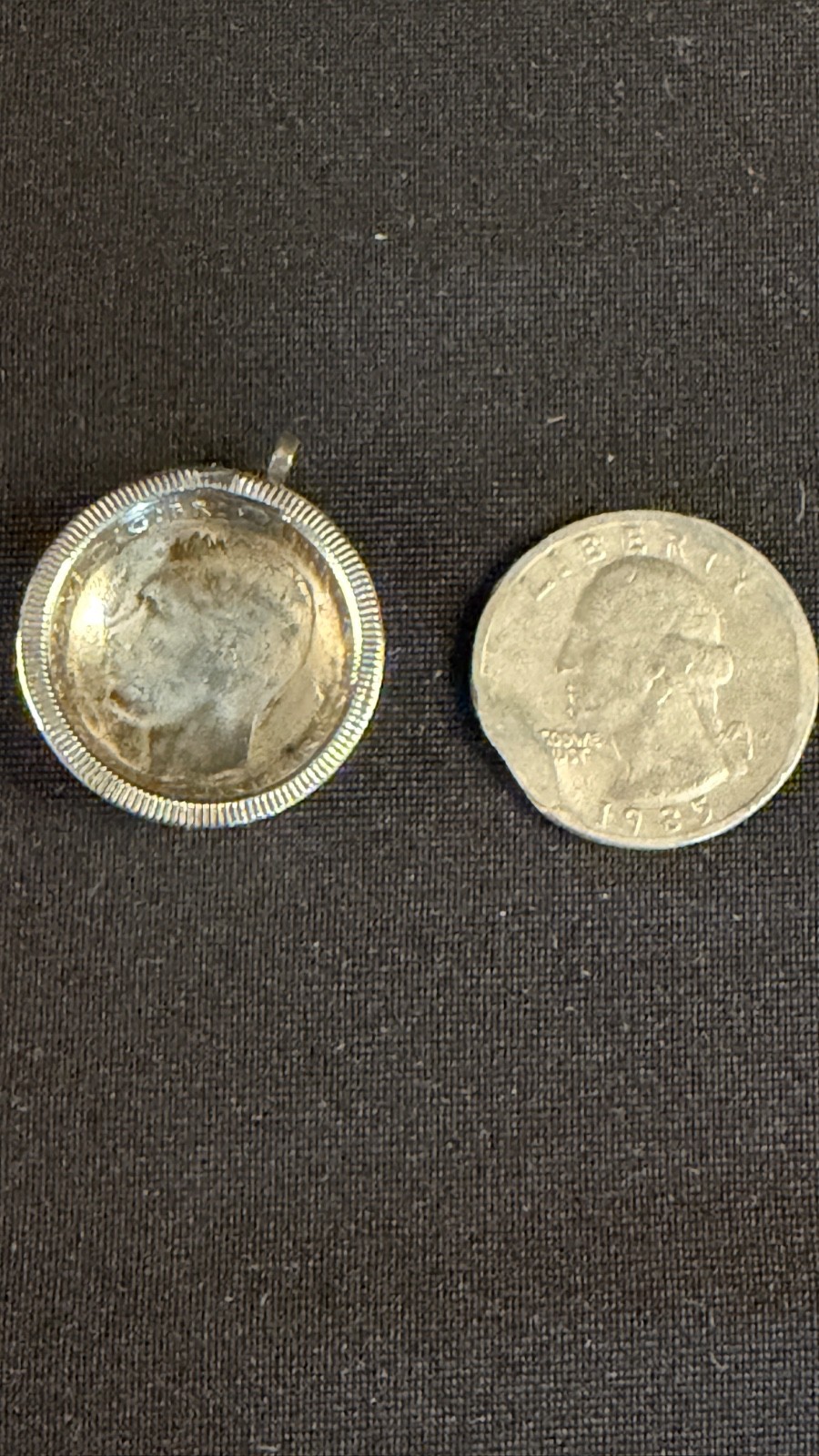 1943 Austrailian Sterling Silver Florin made into a Pendant