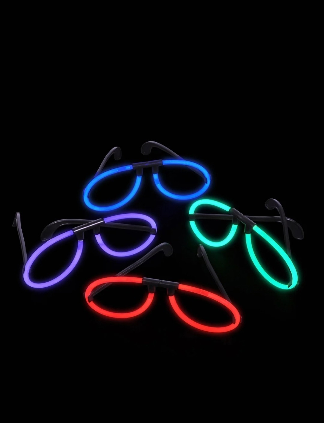 Glow Eyeglasses - 1 Dzn Glow Stick Glasses Party Favor Assorted Colors Indv Pack