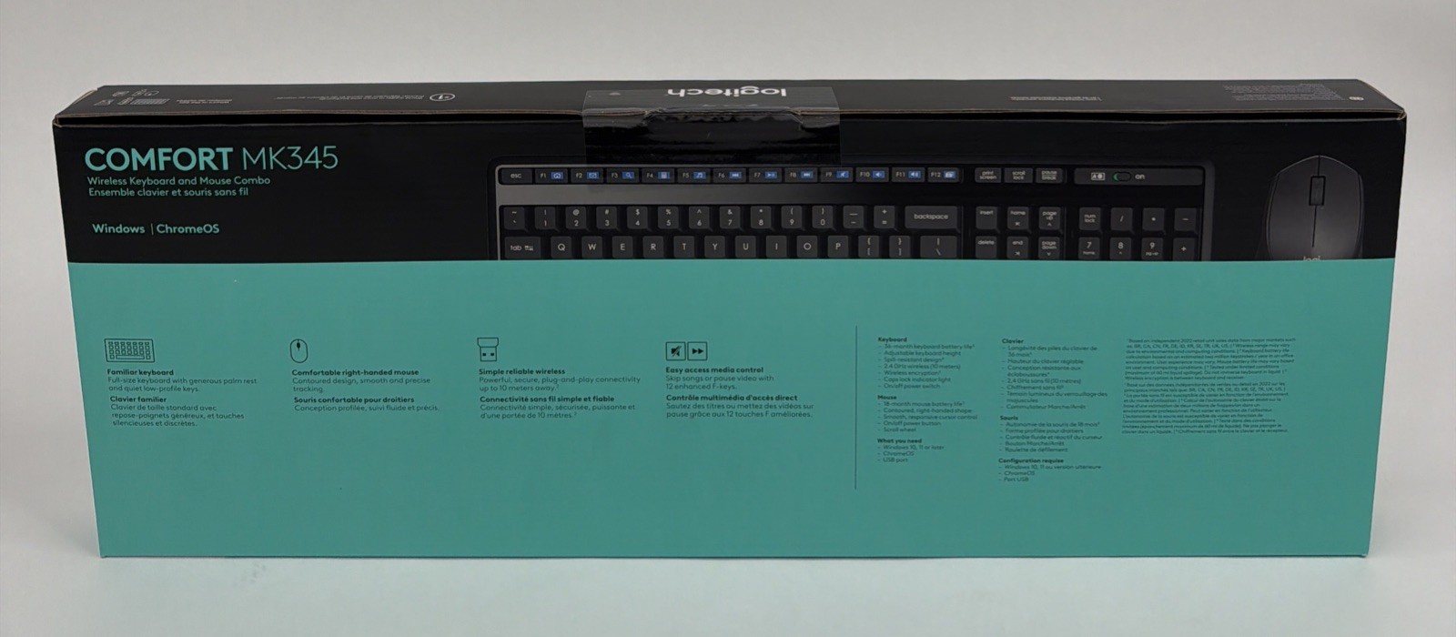 Logitech MK345 Wireless Keyboard & Mouse Black 2pk Bundle Brand New Sealed