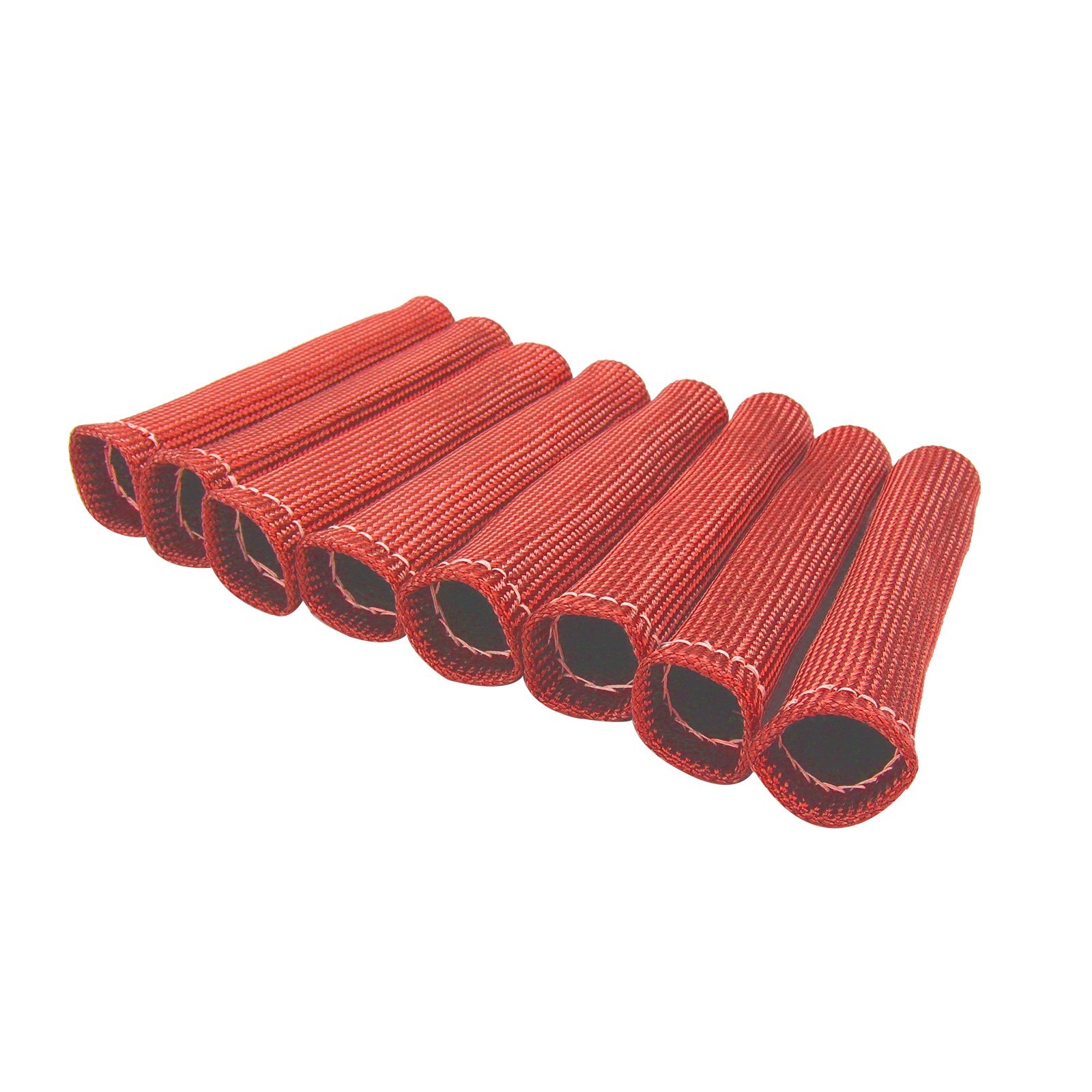 8PCS Red 1200° Spark Plug Wire Boots Heat Shield Protector Sleeve SBC BBC 350