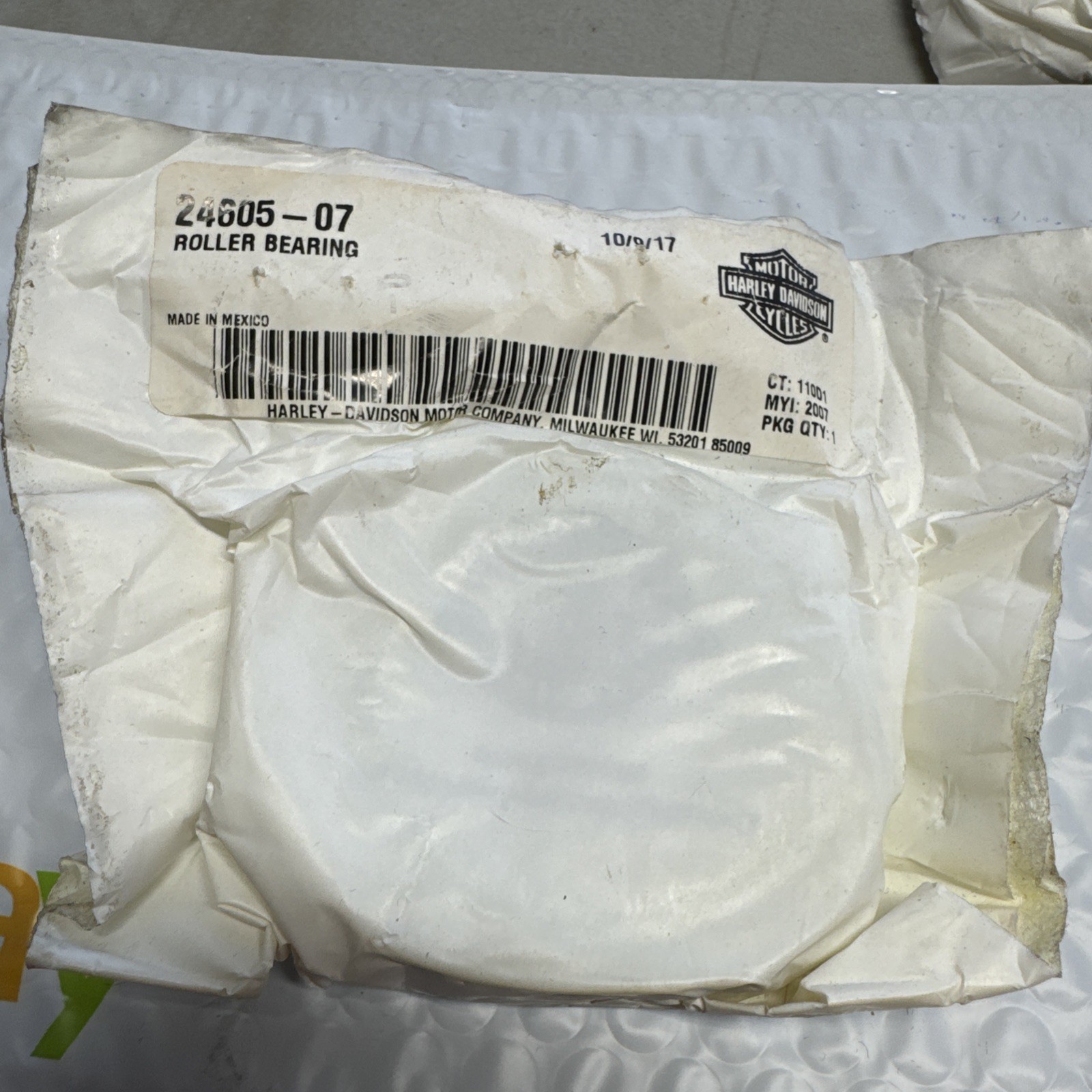 Harley 24605-07 Crankshaft Roller Bearing NOS OEM Sealed Factory Packing