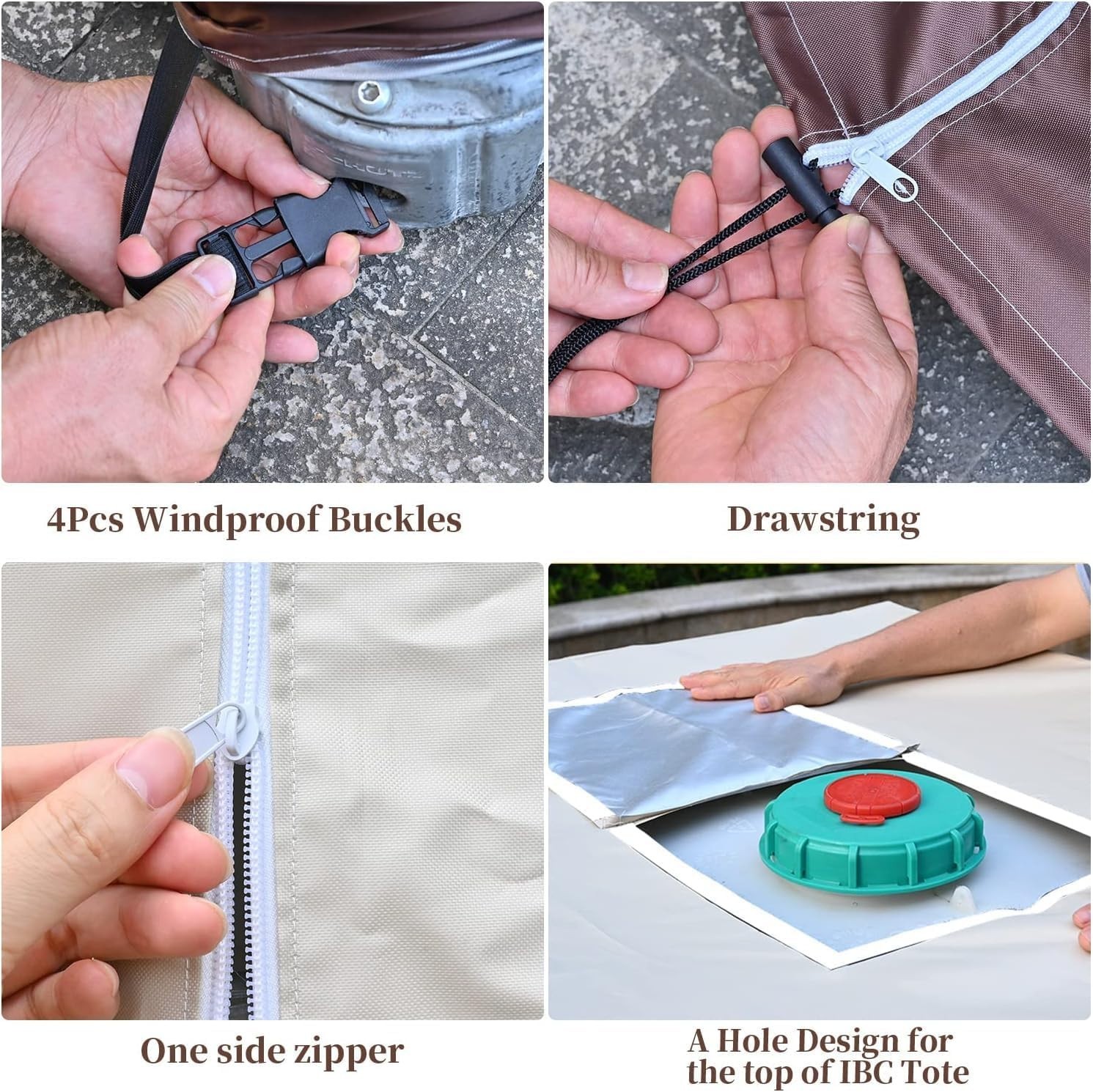 Convenient Zipper IBC Tote Protective Cover