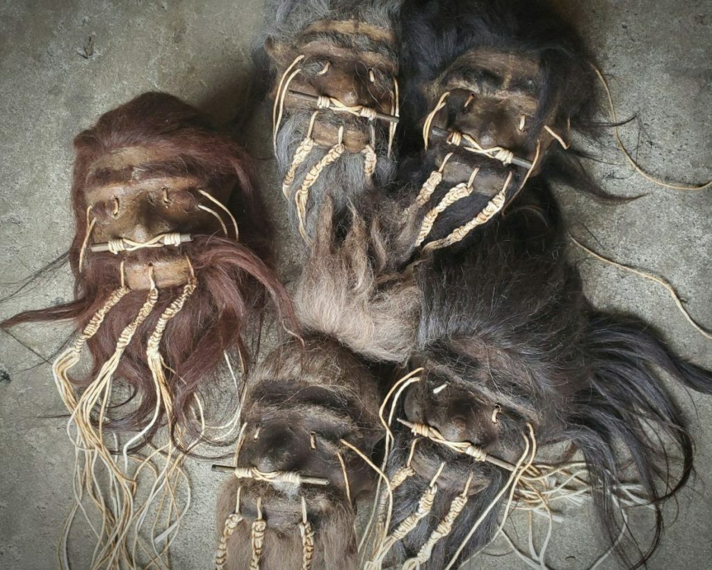 Shrunken Head, Real Leather and Hair, Oddities, Curiosities, Creepy, Lama alpaca