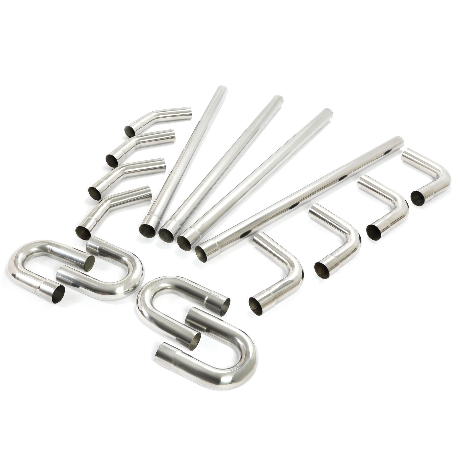 2.5” Inch Custom Exhaust Tubing Mandrel Bend Pipe U-Bend 90 Degree Kit 16 Pieces
