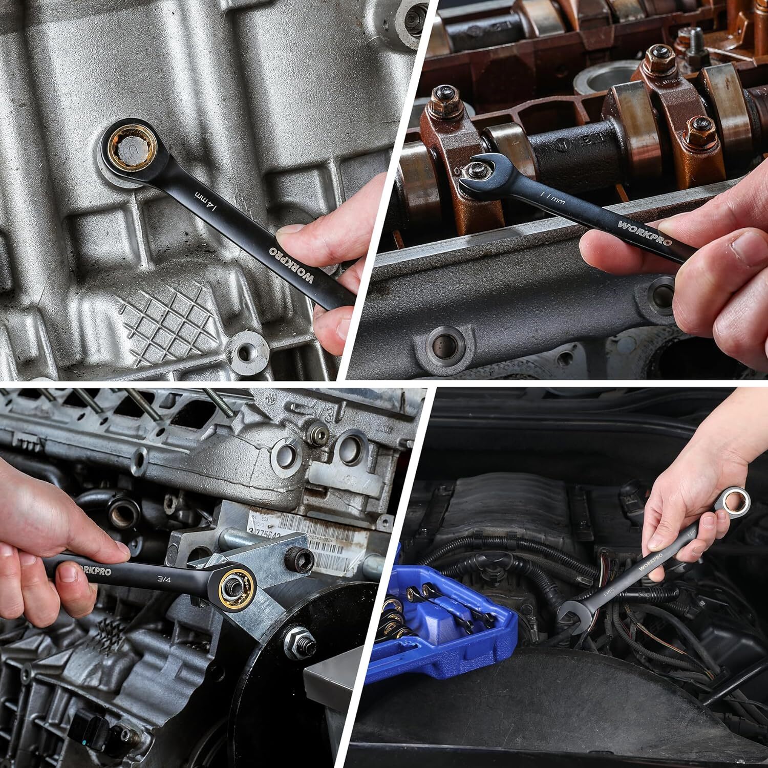 WORKPRO 22Piece Ratcheting Wrench Set, 72 Teeth Anti-slip with Organizer Box NEW