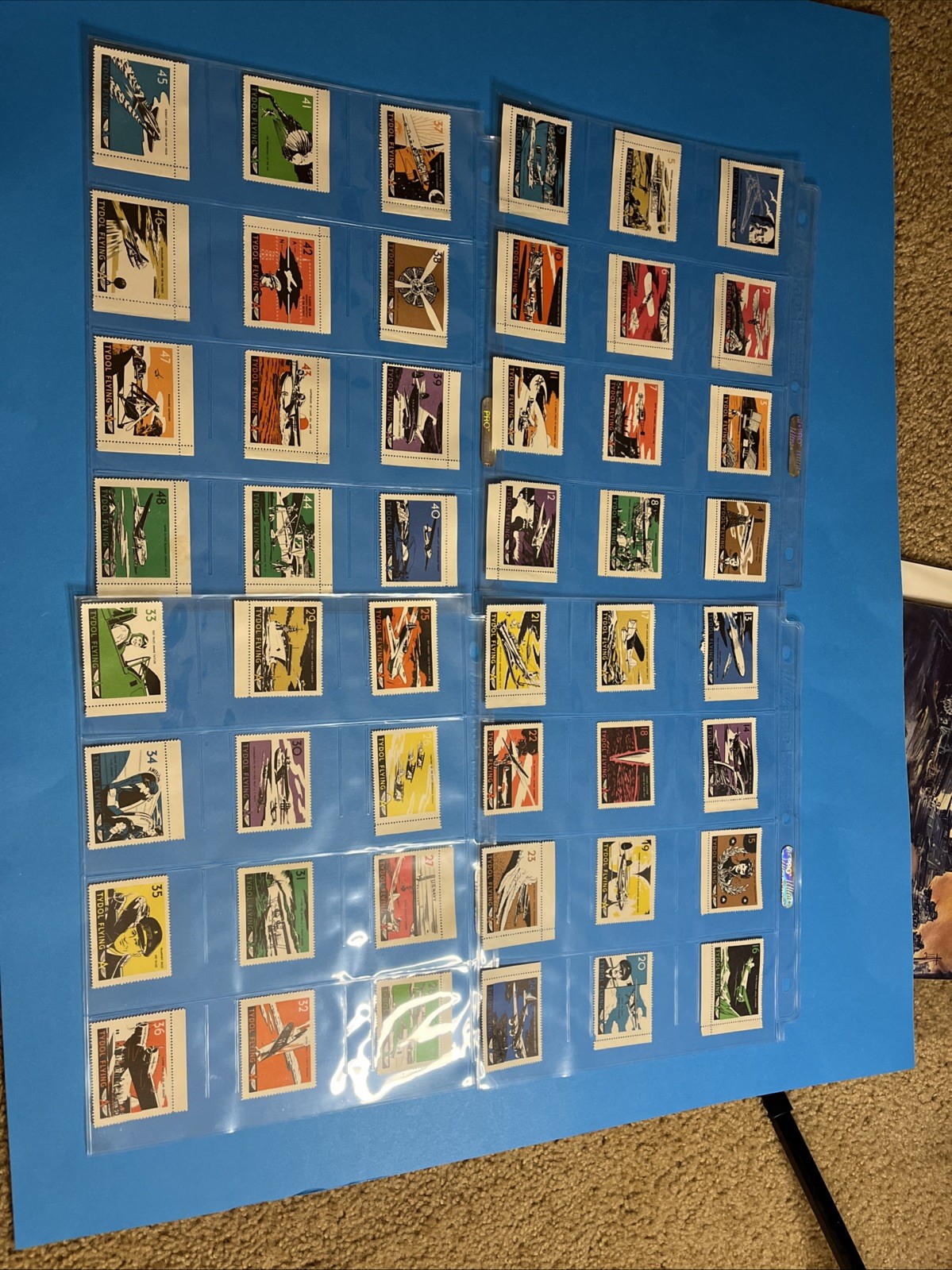 1940 Tydol Flying A Stamp Album of American Aviation + 48 Stamps Nm/mint