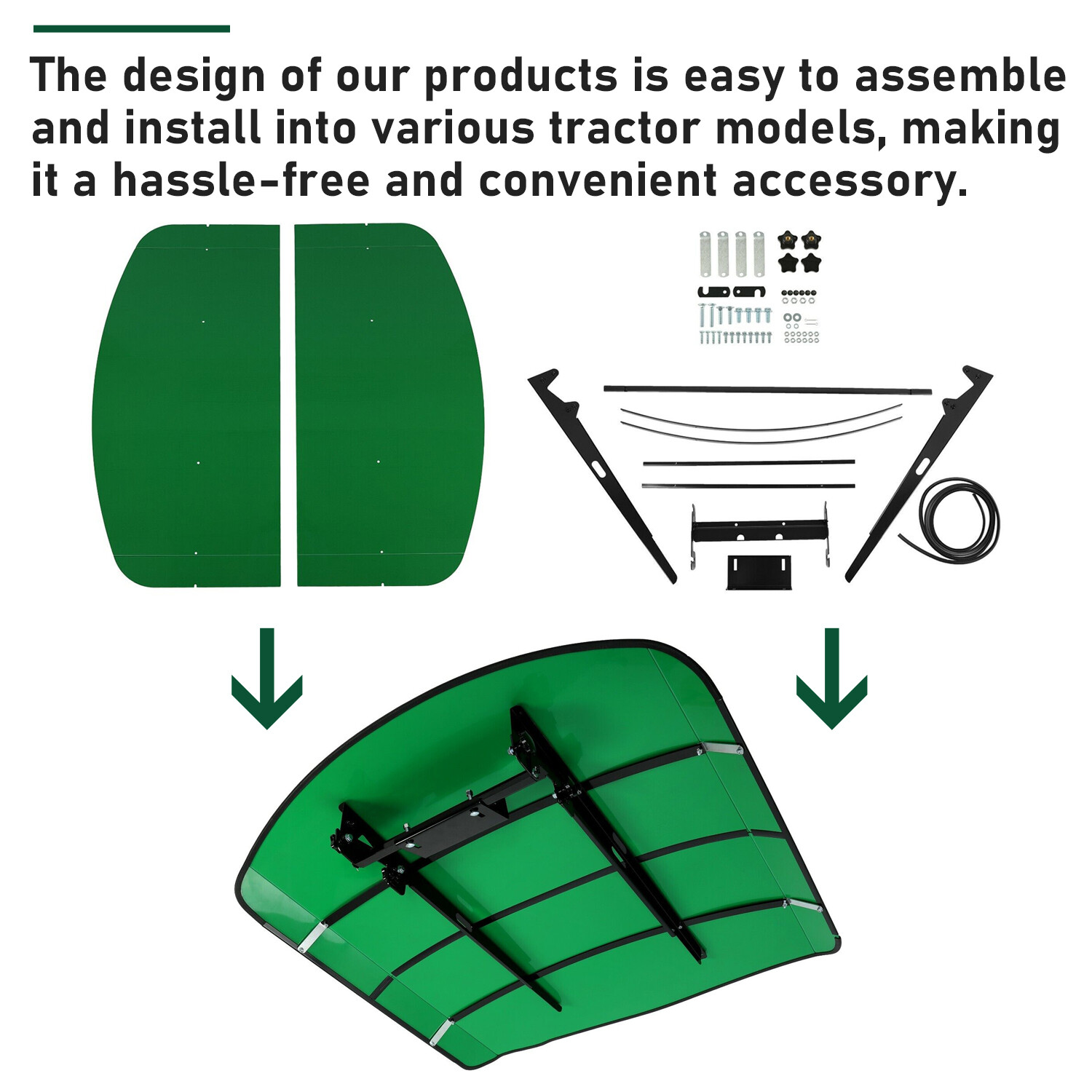 Green Tuff Top 52 x 52 Tractor ROPS Canopy Umbrella, New