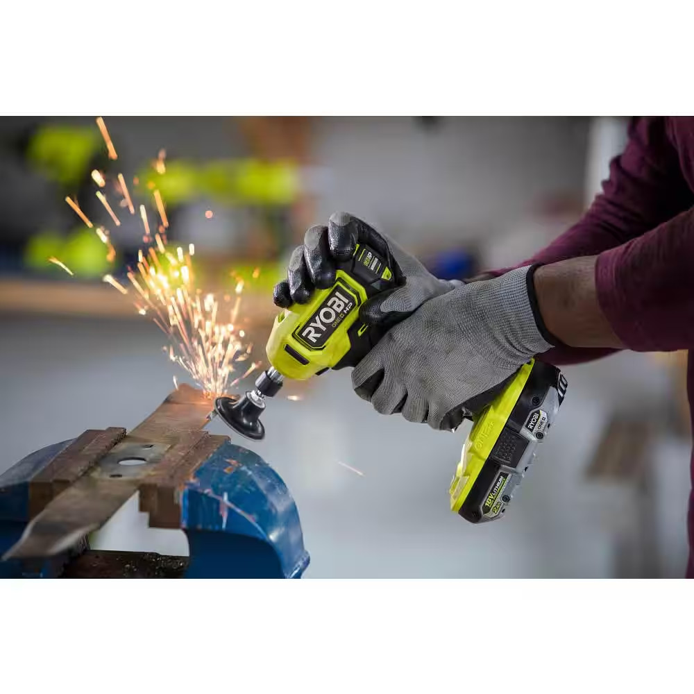 Ryobi 18V Brushless Cordless Compact 1/4 in. Right Angle Die Grinder (Tool Only)