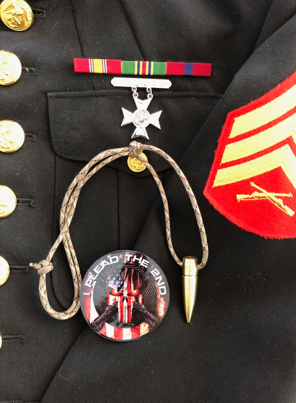 .50 Cal HOG TOOTH Sniper ..Brass ..Paracord ..Necklace  + 1 Decal  ..Desert Camo