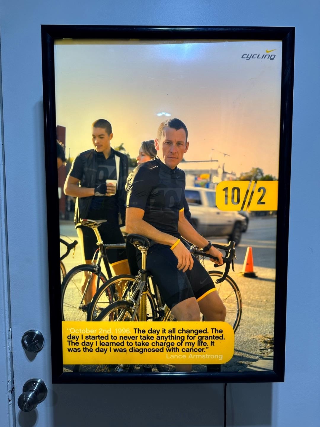 1996 Trek Bicycle Dealer LANCE ARMSTRONG back lit DISPLAY SIGN Nike 10/2