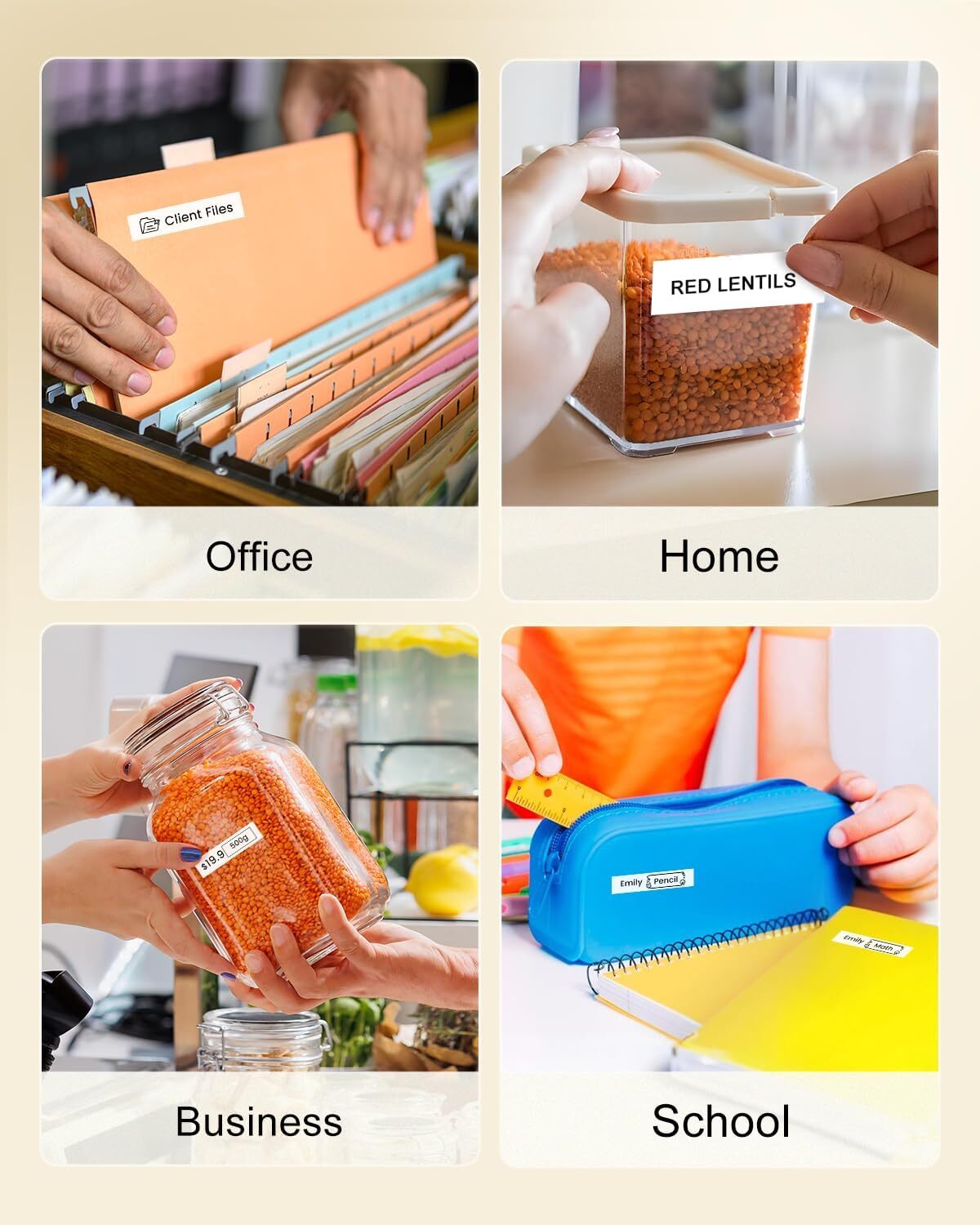 LabelUni TZe-231 Replace for Brother P-Touch TZ TZe 1/2" Tape for PT-D210,5 PK