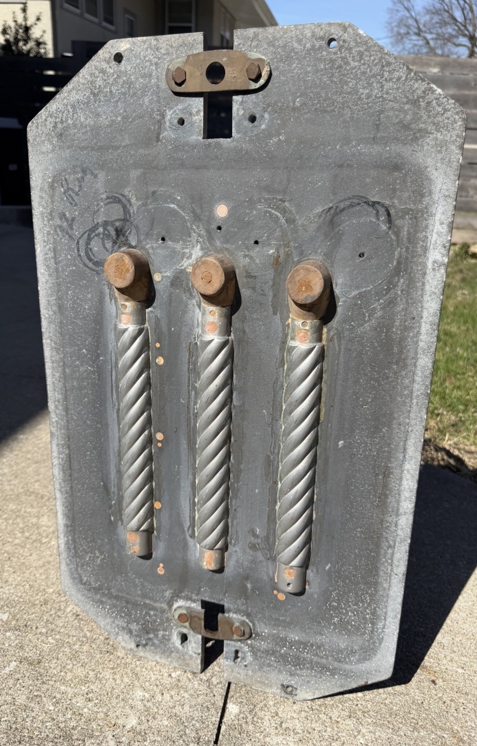 VTG Industrial Aluminum Foundry Mold Rope Pattern Sculpture Abstract Wall Art