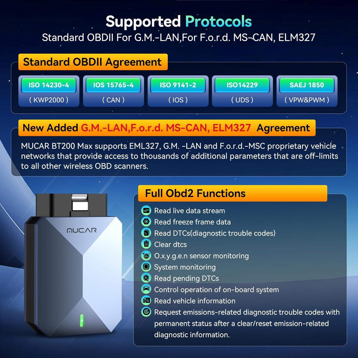 2026 Newest MUCAR BT200 MAX AI-Assisted Bluetooth Automative Code Reader Scanner