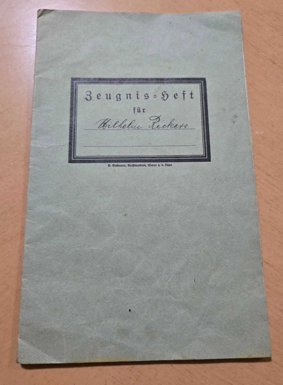 1930–1937 Third Reich Jugend German School Report Book Zeugnis Heft Wilhelm Reck