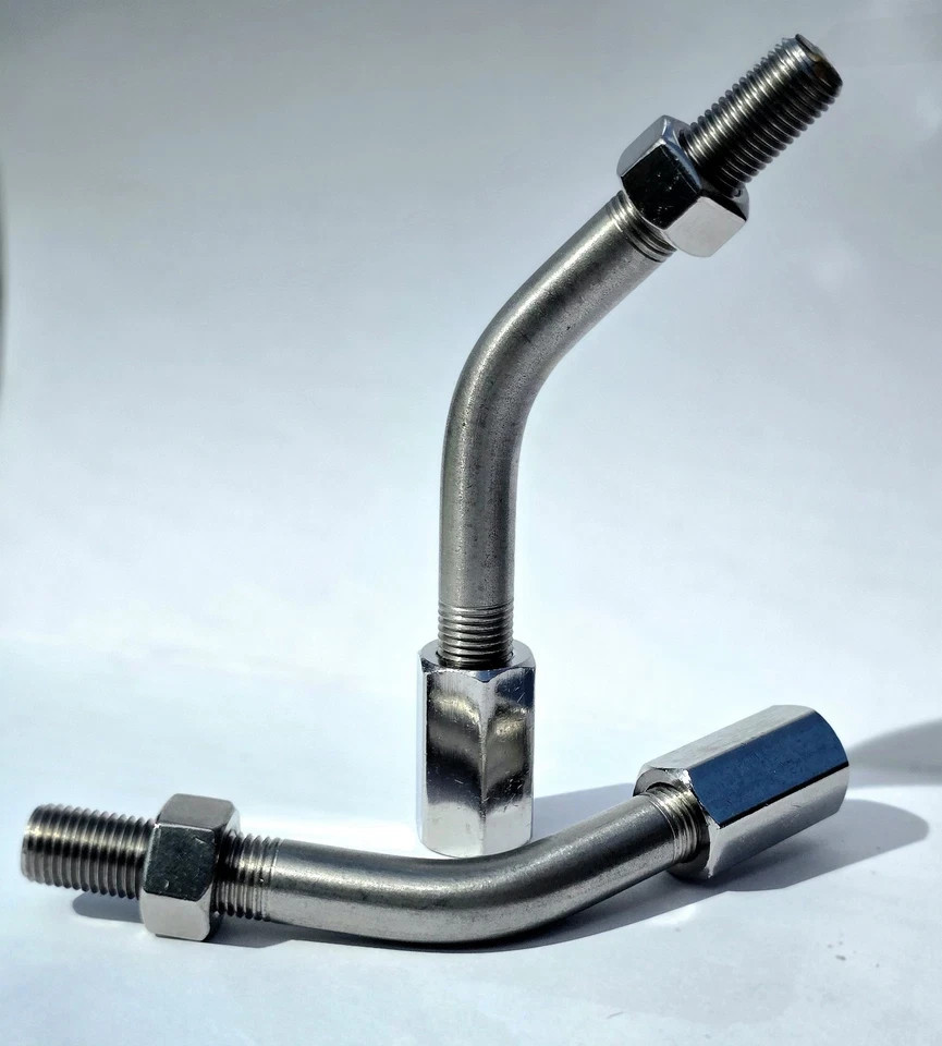 KENWORTH T680 Cb Radio Antenna BRACKET Cricket Style 45 degrees SS PAIR SET